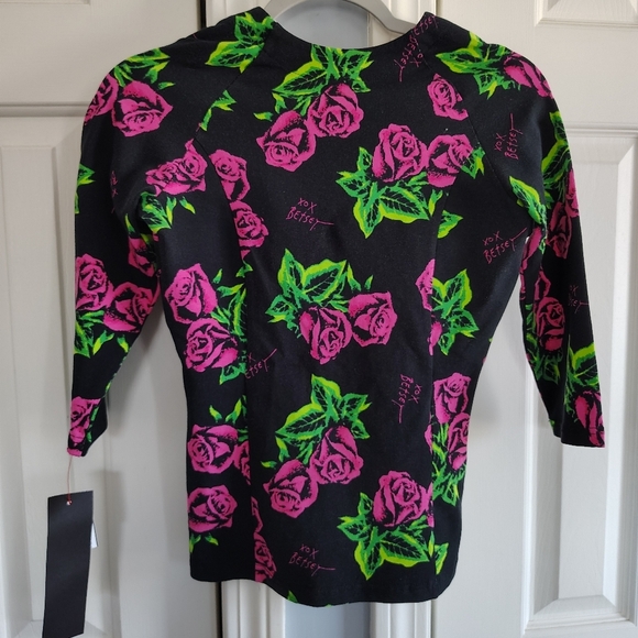 Betsey Johnson Pink Rose Push Up Bra Top S - Picture 3 of 10